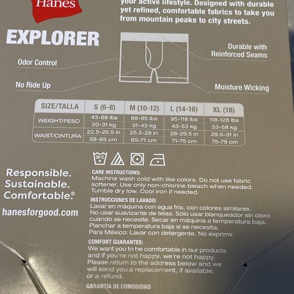 Hanes Explorer Boys Sz M 10-12 Multi Color Made Tough Boxer Brief Underwear 4 Pk - Picture 4 of 5
